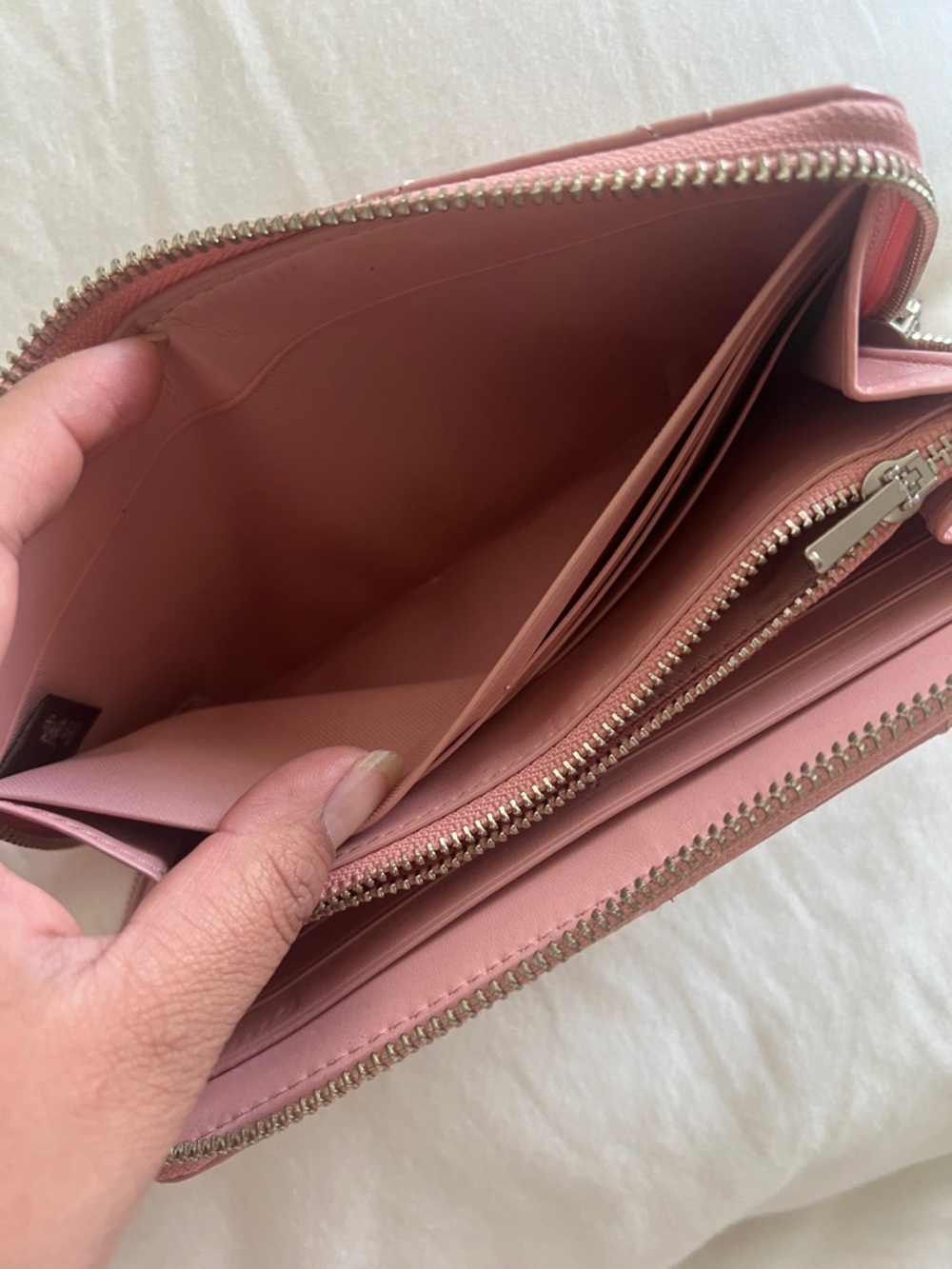 Coach Quilted Studded Zip Around Wallet in Pink - Picture 5 of 10
